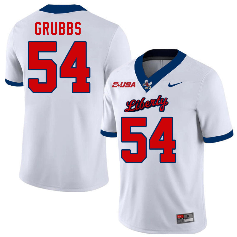 Liberty Flames #54 Cal Grubbs College Football Jerseys Stitched-White